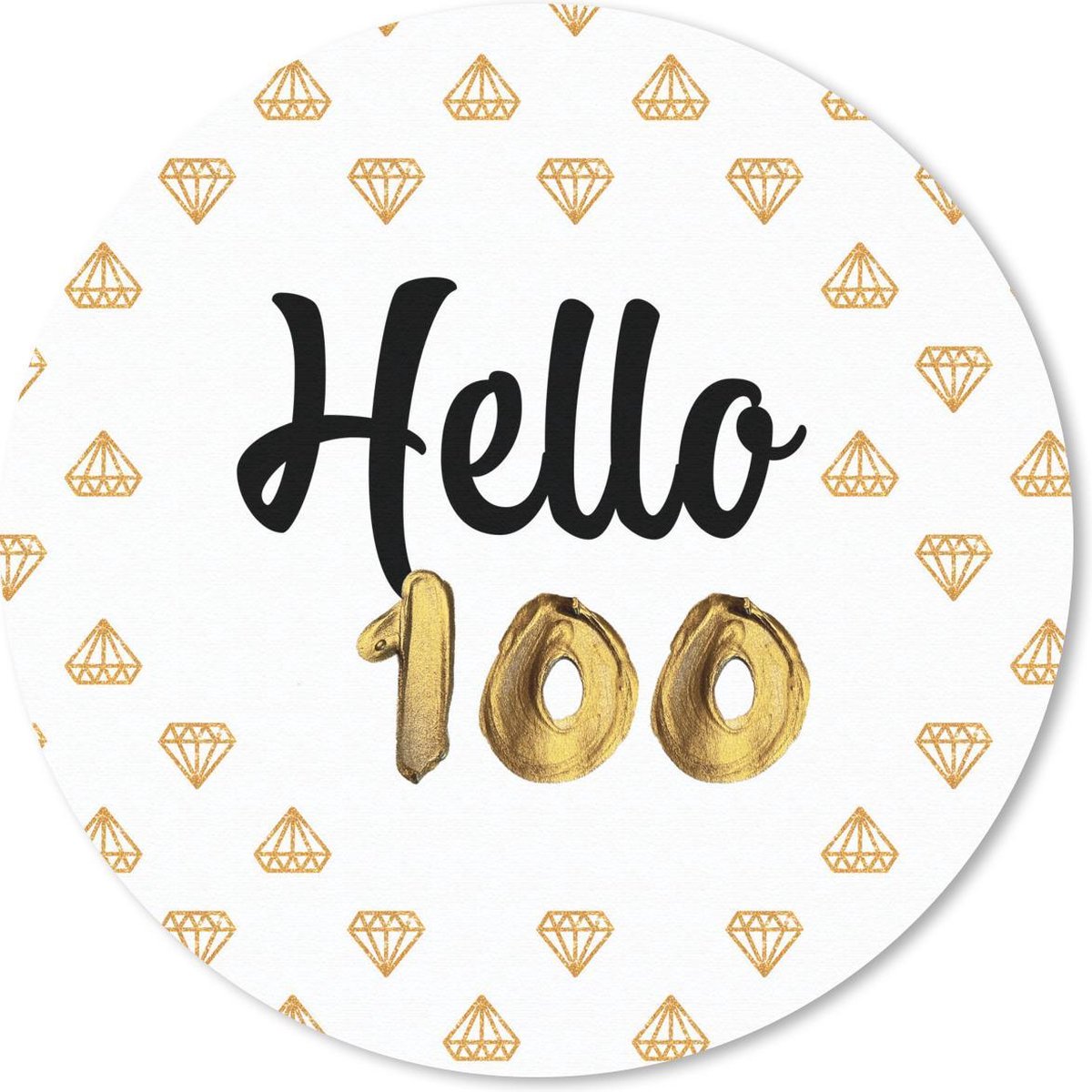 Muismat rond 40x40 cm - Mousepad Jubileum - 100 Jaar - Diamand - Ronde muismatten