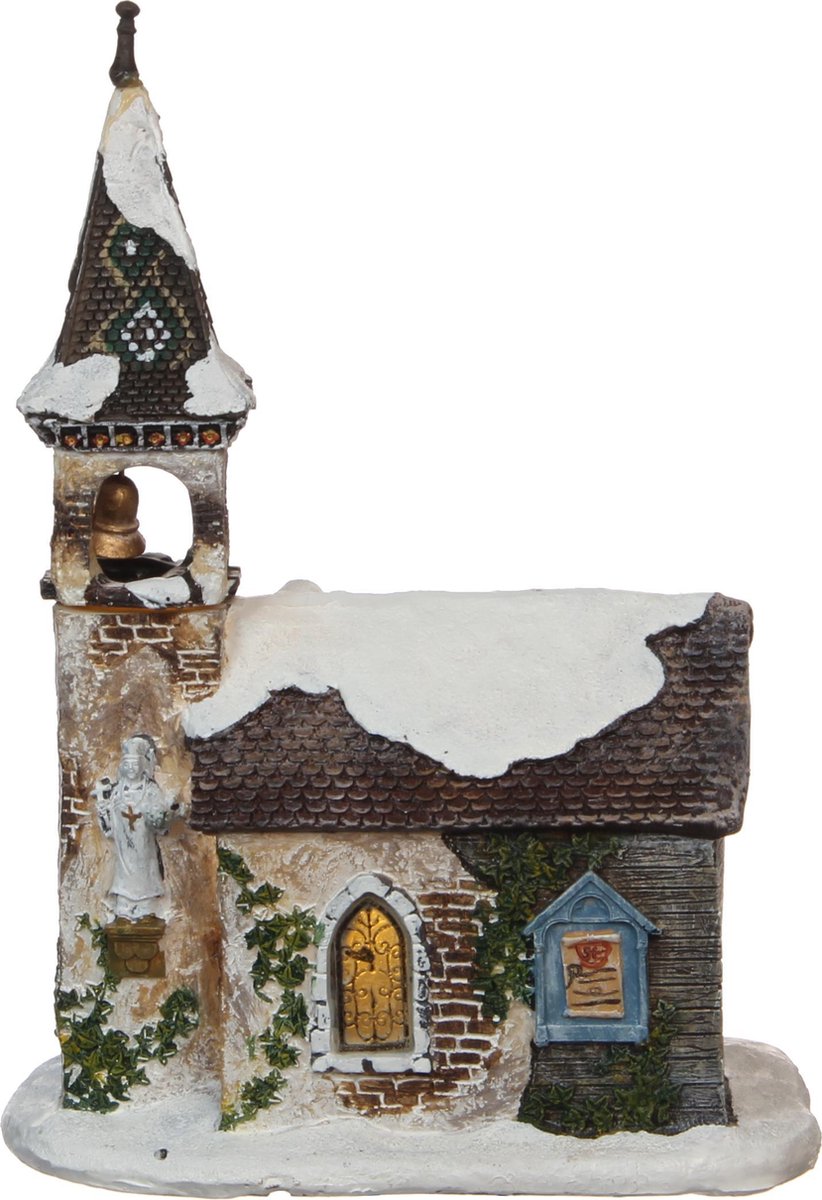 LuVille Kerstdorp Miniatuur Kerk St. Charlier - L17 x B14 x H24 cm – foto 2