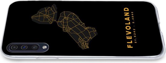 Coque Samsung Galaxy A30s - Flevoland - Carte - Pays- Nederland - Or - Coque de téléphone en Siliconen