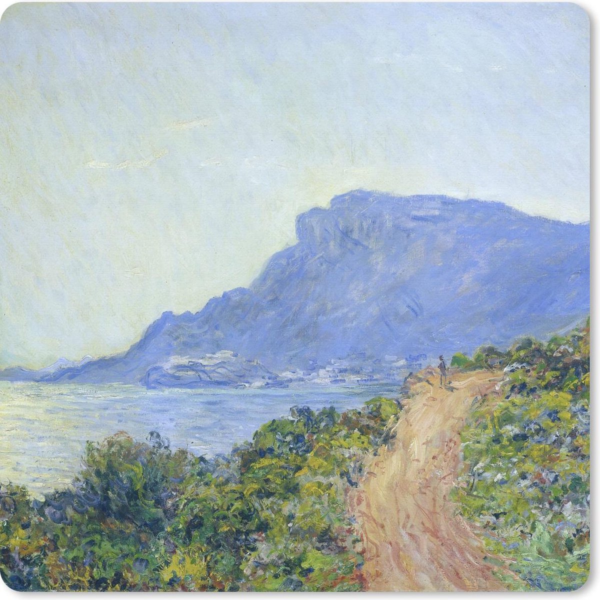Muismat 30x30 cm - Mousepad La Corniche bij Monaco - Claude Monet - Muismatten
