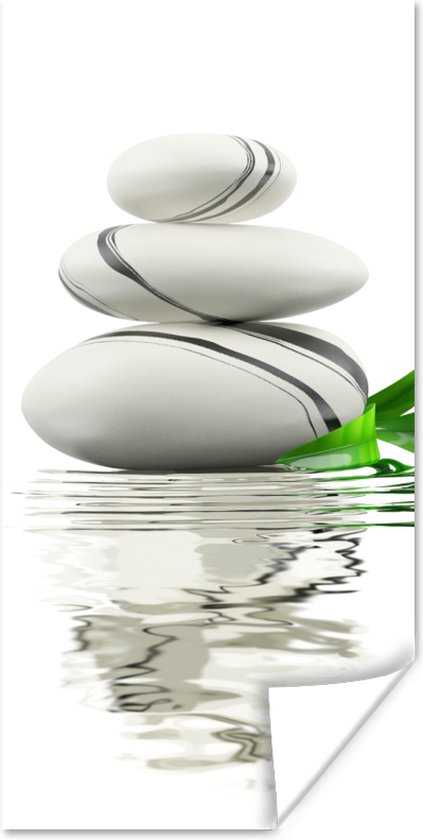 Poster Zen stenen in het water - 20x40 cm