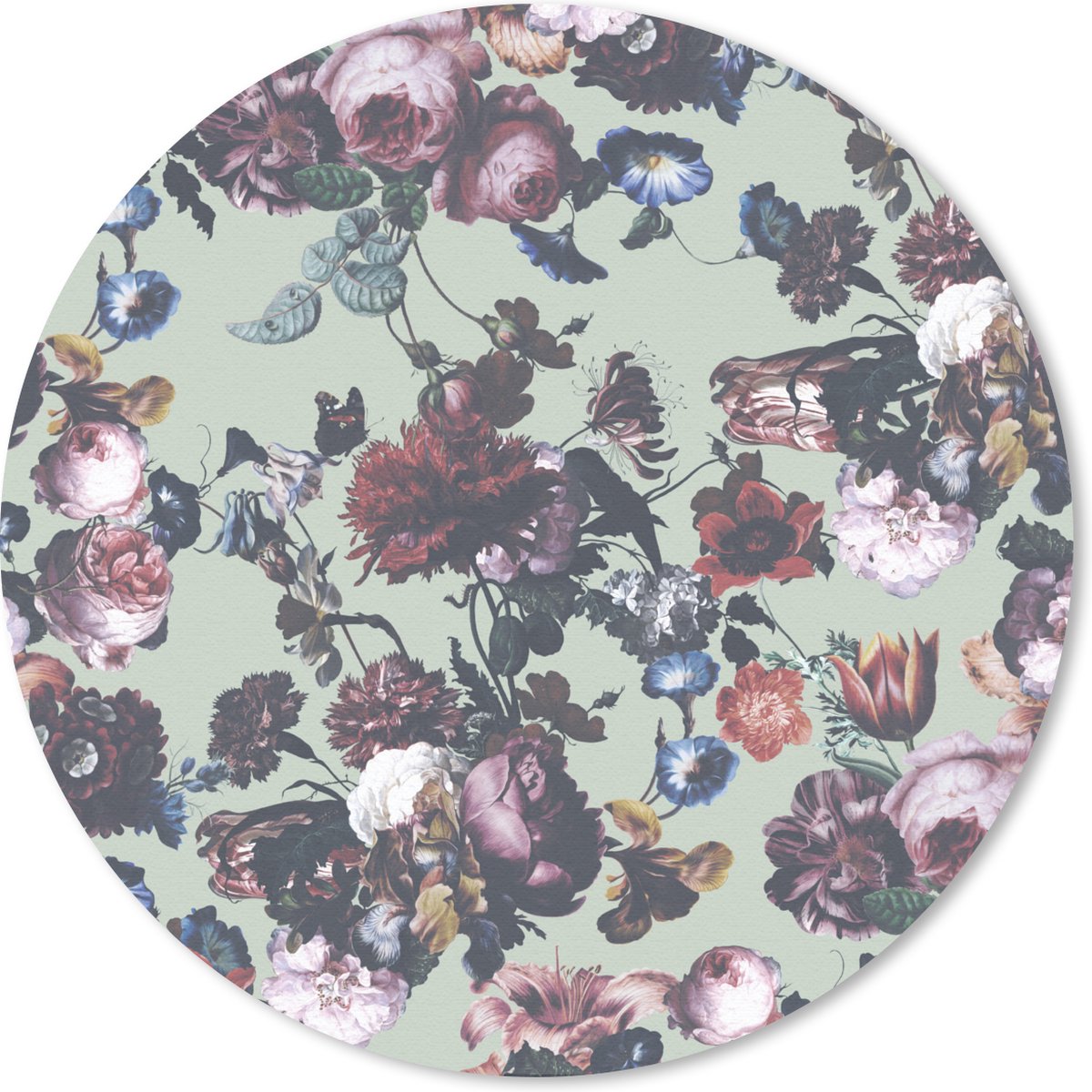 Muismat rond 30x30 cm - Mousepad Bloemen - Rozen - Groen - Ronde muismatten