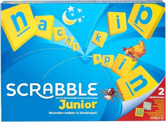 Thumbnail van een extra afbeelding van het spel Spellenbundel - 2 Stuks - De Gorgels spel het ondergrondse avontuur & Mattel Scrabble Junior