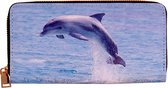 Portefeuille avec dauphin sautant hors de la mer - 19,5x10cm