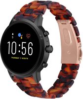 Resin Smartwatch bandje - Geschikt voor  Fossil Gen 5 resin band - lava - Strap-it Horlogeband / Polsband / Armband