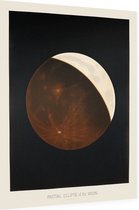 Partial Eclipse of the Moon, Étienne Léopold Trouvelot - Foto op Dibond - 30 x 40 cm