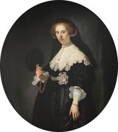 Portret van Oopjen Coppit, Rembrandt van Rijn - Foto op Dibond - ⌀ 80 cm