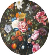 Vaas met bloemen, Jan Davidsz. de Heem - Foto op Dibond - ⌀ 30 cm