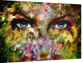 Gekleurde vrouwen ogen - Foto op Dibond - 60 x 40 cm