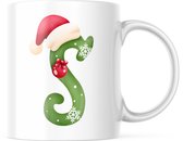 Kerst Mok met afbeelding: Kerst letter S | Kerst Decoratie | Kerst Versiering | Grappige Cadeaus | Koffiemok | Koffiebeker | Theemok | Theebeker