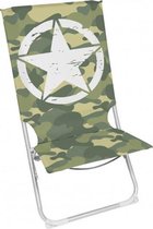 inklapbare ligstoel legerprint 49 x 74 cm polyester groen