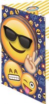 kaart 3D Smileys 20,5 x 14,5 cm papier blauw