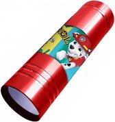 zaklamp Paw Patrol led jongens 9 cm staal rood