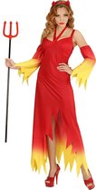 Widmann - Duivel Kostuum - Fire Devil Duivelse Dame - Vrouw - rood - Medium - Halloween - Verkleedkleding