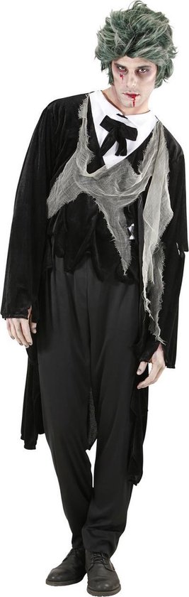 Widmann - Zombie Kostuum - Zombie Gentleman Kostuum - Zwart - Medium - Halloween - Verkleedkleding