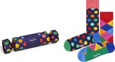 Happy Socks - Unisex 2-Pack Christmas Cracker Big Dot Gift Box Sokken - 36-40