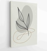 Canvas schilderij - Earth tone boho foliage line art drawing with abstract shape. Abstract Plant Art design for print, cover, wallpaper, Minimal and natural wall art. 3 -    – 1834