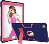 iPad 2021 Hoes - iPad 2020 hoes - Hoes iPad 2019 - iPad 10.2 hoes - Schokbestendige Back Cover met kicktand - Hybrid Armor Case Blauw / Pink
