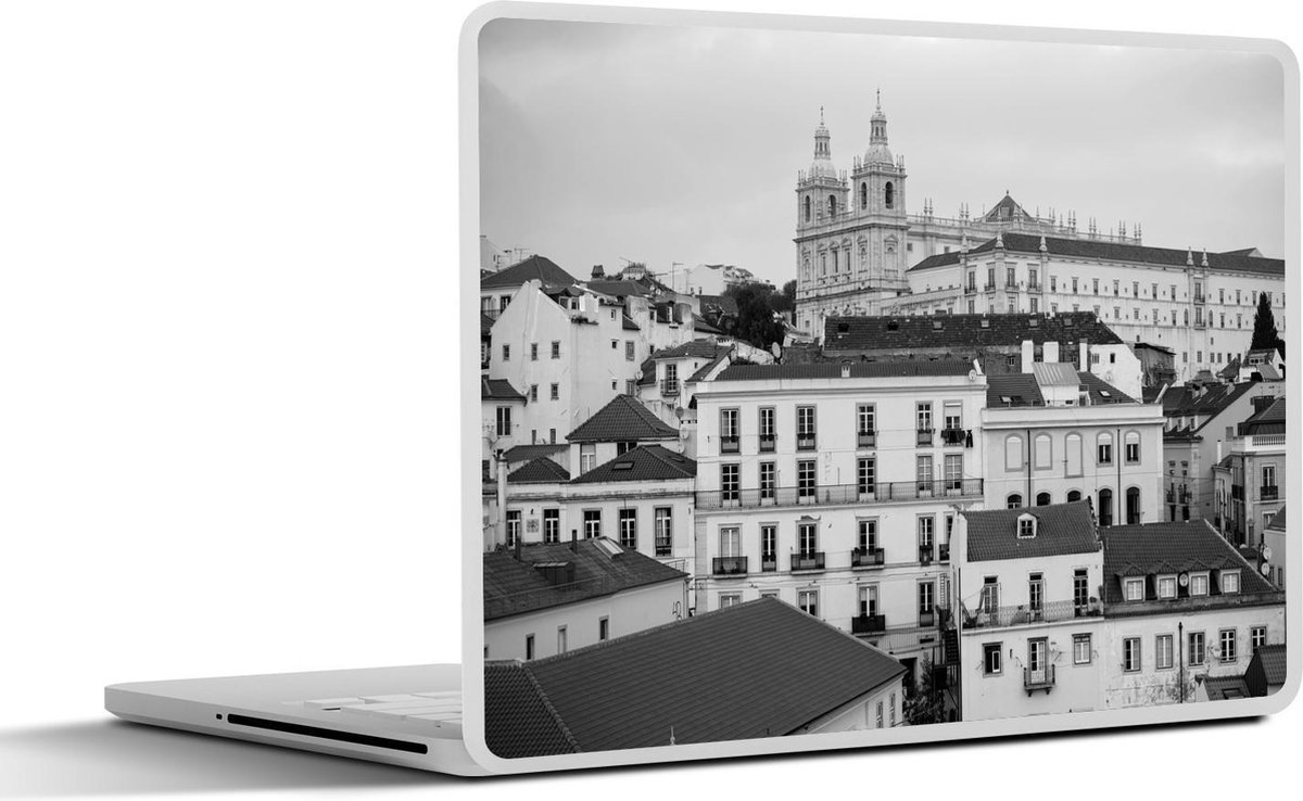 Afbeelding van product SleevesAndCases  Laptop sticker - 10.1 inch - Portugal - Lissabon - Architectuur - Zwart - Wit