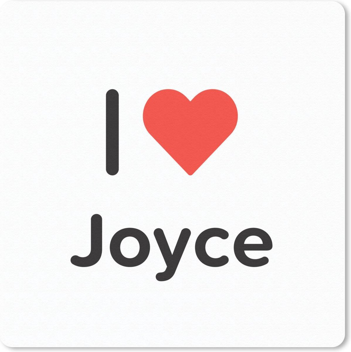 Muismat 30x30 cm - Mousepad I love - Joyce - Meisje - Muismatten