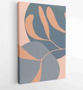 Canvas schilderij - Botanical wall art vector set. Earth tone boho foliage line art drawing with abstract shape 4 -    – 1881805192 - 80*60 Vertical