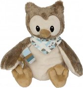 knuffel uil 20 cm bruin/blauw