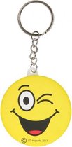 sleutelhanger emoji met spiegel geel 6 cm