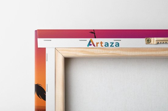 Artaza Peinture sur Toile Silhouette d'un Indien sur un Cheval - 100x50 - Groot - Photo sur Toile - Impression sur Toile