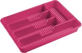 Bestekbak/bestekhouders 5-vaks fuchsia roze - 34 x 25 x 4 cm - Keuken opberg accessoires