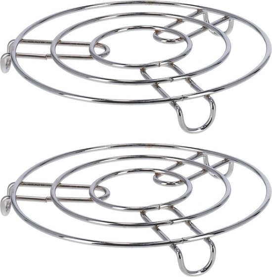 fout Luxe verf Set van 2x stuks metalen pannen onderzetters van 19 cm | bol.com