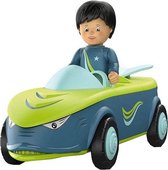 speelgoedauto Dave junior 19 cm blauw/groen 2-delig