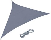 Relaxdays Schaduwdoek driehoek - zonwering - PES - met ringen - concaaf - donkergrijs