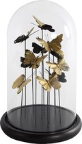 Vlinderstolp - Gouden vlinders - Rond - 23 x 38 cm - glas - goud/zwart