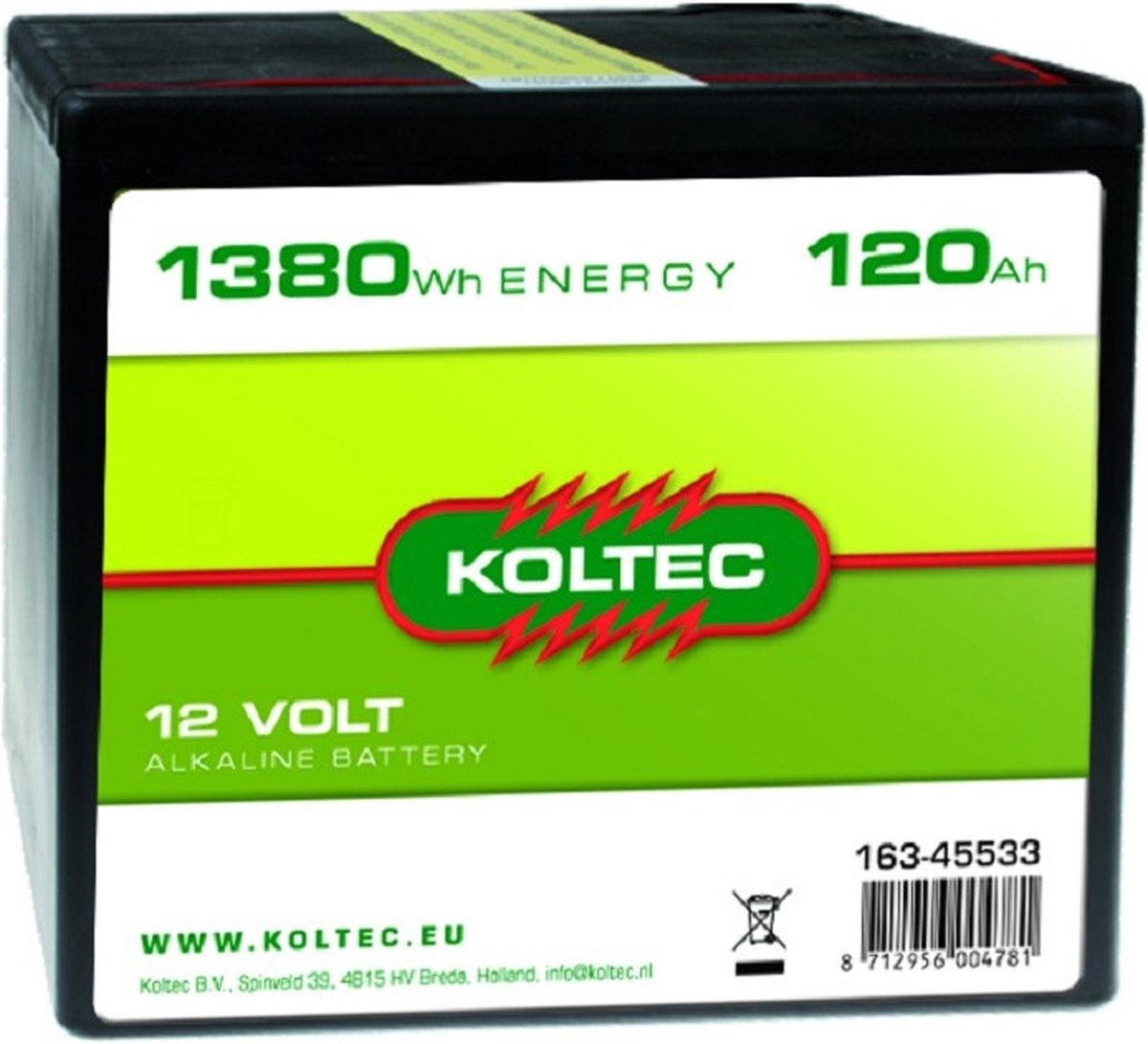 Koltec Batterij 12 Volt 1380 WH 120 Ah - Koltec