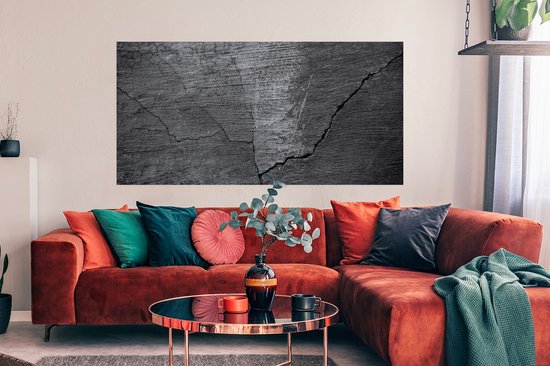 Affiche Béton - Zwart - Fissure - 160x80 cm