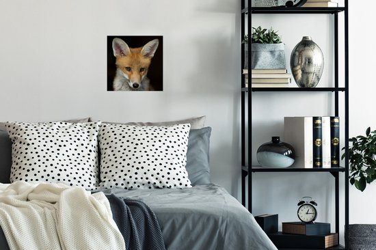 Affiche Renard - Portrait - Zwart - 30x30 cm