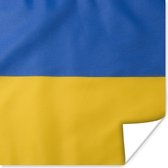 Poster Close-up van de vlag van Oekraïne - 100x100 cm XXL