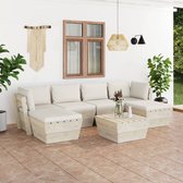 Decoways - 7-delige Loungeset met kussens pallet vurenhout