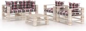 Decoways - 5-delige Loungeset met kussens pallet grenenhout