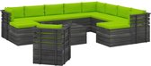 12-delige Loungeset pallet met kussens massief grenenhout