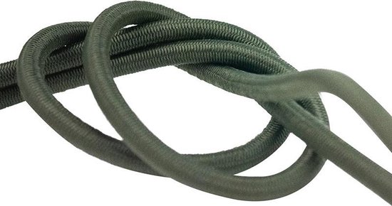 Afdekzeilwinkel - Elastisch koord 6mm legergroen op rol - 10 meter — afbeelding 3