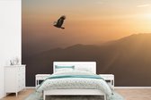 Behang - Fotobehang Zeearend - Vliegend - Natuur - Zon - Licht - Vogels - Breedte 525 cm x hoogte 350 cm