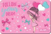 placemat Follow your dream meisjes 43 x 29 cm roze