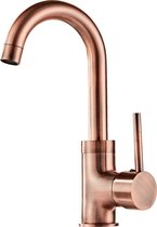 Bally Copper Matrix Wastafelkraan Met Hoge Uitloop Geborsteld Koper