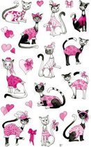 stickers Z-design katten junior 76 x 120 mm papier roze