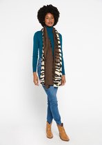 LOLALIZA Sjaal met dierenprint - Bruin - Maat One size