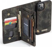 CaseMe 2-in-1 iPhone 13 Mini Hoesje Book Case met Back Cover Zwart