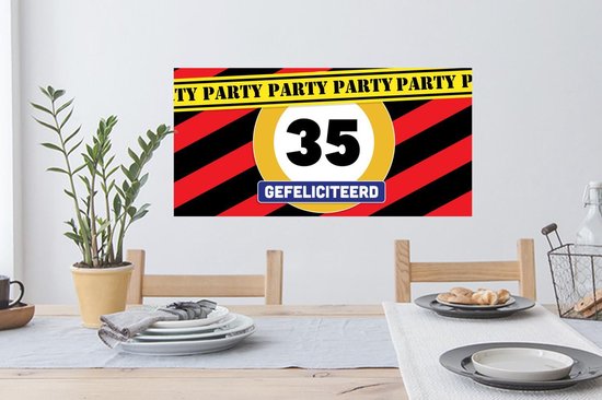 Stickers muraux - Anniversaire - 35 ans - Fête - 80x40 cm - Film adhésif