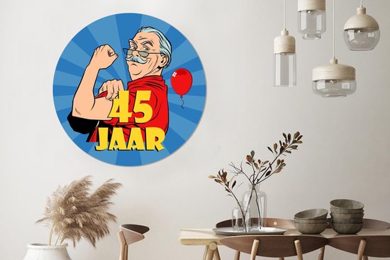 WallCircle - Schilderij - Man Jubileum Jaar - Multicolor - 150 X 150 Cm