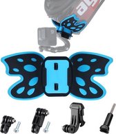 Vlinderhelmbevestigingsadapter met 3-weg draaiarm & J-haakgesp & lange schroef voor GoPro HERO10 Black / HERO9 Black / HERO8 Black /7 /6 /5 /5 Session /4 Session /4 /3+ /3 /2 / 1, DJI Osmo Ac